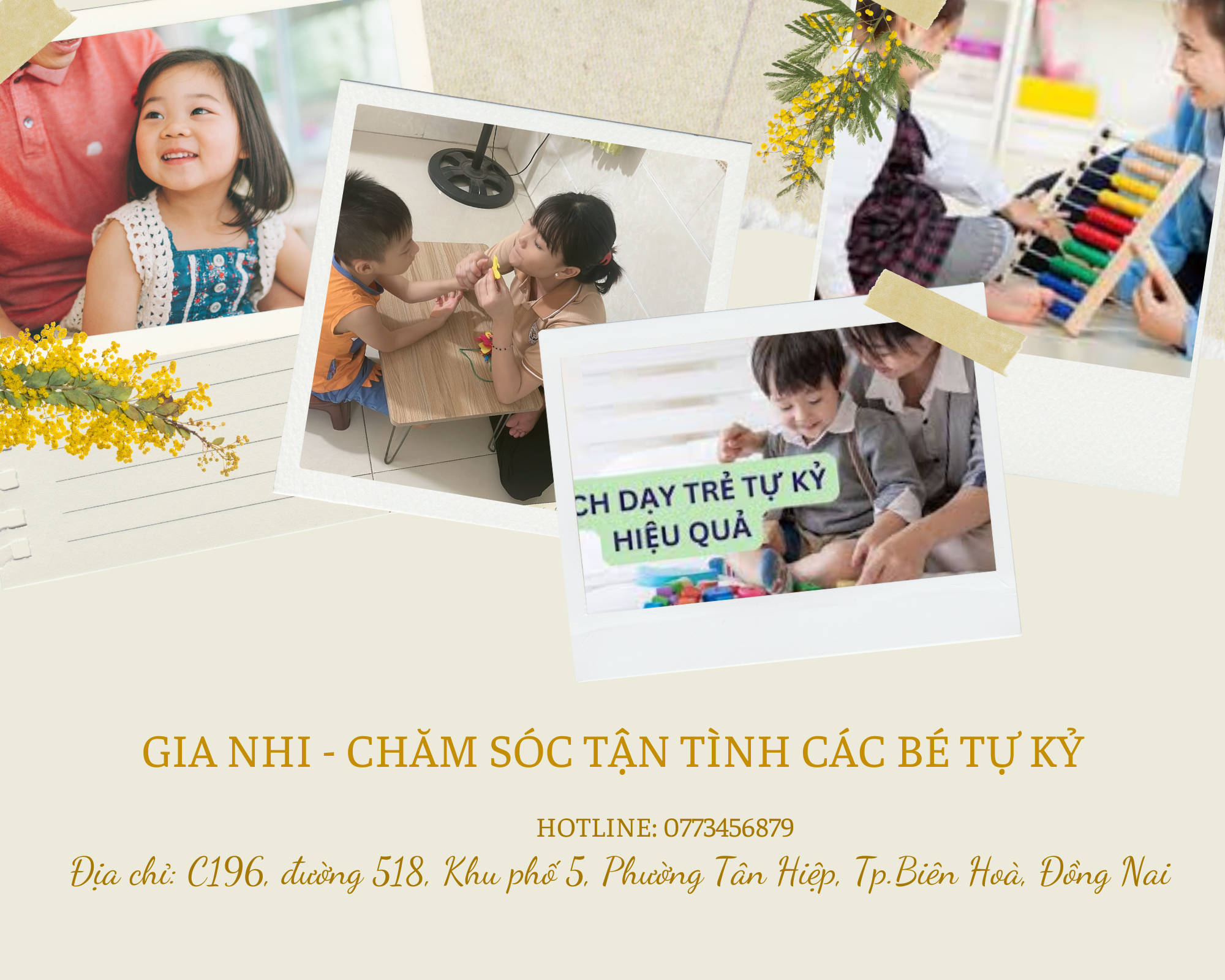 Trung tâm can thiệp sớm gia nhi là trung tâm chuyên can thiệp, chữa tự kỷ, chậm nói, tăng động tại Đồng Nai và Sài Gòn uy tín nhất !